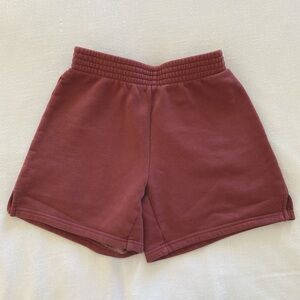 Aritzia burgundy TNA sweat shorts xxs